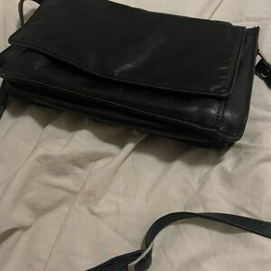 Minimalist Black Leather Shoulder Derek Alexander Leather bag